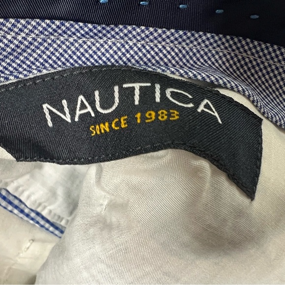 Nautica Golf Gingham Check Pants Men 36 X 32 Blue White Cotton. 496 - Picture 2 of 3